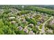 Community aerial view showcases lush tree-lined streets, and well-maintained homes at 9034 Kensington Forest Dr, Harrisburg, NC 28075