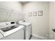 Modern laundry room featuring white front-load washer and dryer with convenient wire shelving at 1456 Augustus Beamon Dr, Indian Trail, NC 28079