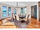 Dining room with chandelier lighting fixture and water views at 204 Ridge Dr # 12 12-1 12-2, Troy, NC 27371