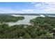 Stunning aerial view of the lakefront community surrounded by lush greenery and serene waters at 2200 Capes Cove Dr, Sherrills Ford, NC 28673