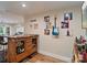 Entertaining bar area featuring custom wood cabinets, a guitar and Rock'N'Roll records mounted on the wall at 2200 Capes Cove Dr, Sherrills Ford, NC 28673