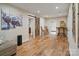 Finished basement with hardwood floors and sliding barn door at 2200 Capes Cove Dr, Sherrills Ford, NC 28673