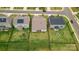 Aerial view showing the backyards of several homes with lush green lawns and fenced perimeters for added privacy at 4046 Starfire Ln, Rock Hill, SC 29732