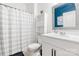 Clean bathroom featuring a single sink vanity, shower and tub, and modern fixtures at 4046 Starfire Ln, Rock Hill, SC 29732