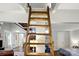 Unique stairway to the upper level that is open to the main level at 4235 Howie Cir, Charlotte, NC 28205