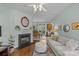 Open-concept living room flowing into the dining area and kitchen, perfect for entertaining at 6827 Dunton St, Huntersville, NC 28078