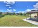 Expansive backyard with lush green lawn and views of neighborhood homes on a sunny day at 11101 Crane Creek Dr, Charlotte, NC 28278