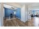 Home office with hardwood floors, ceiling fan, and modern desk at 11101 Crane Creek Dr, Charlotte, NC 28278