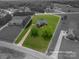 Aerial view of a home highlighting lot lines at 1111 Lizzie Ln, Salisbury, NC 28147