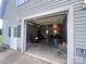 A spacious garage features ample room for storage and hobbies, complete with lighting and convenient access at 1351 Hardin Rd, Dallas, NC 28034