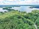 Aerial view of a wooded parcel of land that abuts Lake Norman at 167 Greenbay Rd, Mooresville, NC 28117
