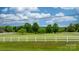 Landscaped front yard showcasing manicured lawn and white picket fence at 2448 Moss Farm Rd, Hickory, NC 28602
