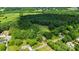 Aerial view shows the property's dense surrounding forest at 24515 Saint Martin Rd, Albemarle, NC 28001