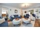 Stylish living room with hardwood floors, tufted seating, soft lighting, and elegant decor at 2702 Oxborough Dr, Matthews, NC 28105