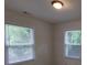 Cozy bedroom with neutral carpet and two windows overlooking green trees at 2716 Rea Rd, Charlotte, NC 28226