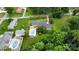 Aerial view of home with large backyard featuring an inground pool and mature trees at 2968 Grace St, Claremont, NC 28610