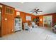 Bright living room with plenty of seating, a ceiling fan, and seamless access to the kitchen at 2968 Grace St, Claremont, NC 28610