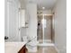 Bathroom featuring modern shower, toilet, and functional storage cabinet at 3306 Yarmouth Ln, Gastonia, NC 28056