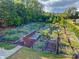 Overhead view of community gardens, enclosed and fenced, ready for your green thumb at 4044 Murray St, Indian Land, SC 29707