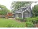 View of the backyard with lush green lawn, a detached structure, and mature trees at 501 E Tremont Ave, Charlotte, NC 28203