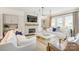 Inviting living room with fireplace, TV, and open access to the modern kitchen at 501 E Tremont Ave, Charlotte, NC 28203