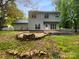 Backyard featuring a patio area surrounded by a green lawn and trees at 524 N Portman Ln, Fort Mill, SC 29708