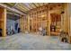 Unfinished basement with concrete floor, exposed framing, great storage, and natural light at 5826 Natoma Rd, Lake Wylie, SC 29710