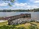 Picturesque dock with a lakeside view, surrounded by lush greenery and serene waters at 104 Golden Bell Ct, Mooresville, NC 28117