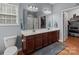 Bathroom featuring double sinks, modern fixtures, and ample countertop space at 1230 Long Creek Ln, Salisbury, NC 28146