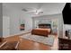 Comfortable main bedroom with natural light, ceiling fan and wood flooring at 1230 Long Creek Ln, Salisbury, NC 28146