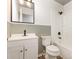 Updated bathroom features a modern vanity, stylish fixtures, and a clean, functional design at 16 Green St, York, SC 29745