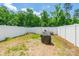 Fenced backyard featuring partial grass and a grill covered with a black tarp at 2009 Talbert Ct, Charlotte, NC 28214