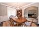 Formal dining room with hardwood floors, a chandelier, and elegant decor at 2300 Lord Anson Dr, Waxhaw, NC 28173
