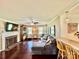 Cozy living room featuring a fireplace, hardwood floors, and comfortable seating at 2810 Elizabeth Ave, Shelby, NC 28150