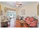 Elegant living room with hardwood floors and a french door leading to a screened-in porch at 408 Emerald Bay Dr, Salisbury, NC 28146