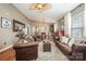 Spacious living room boasts hardwood floors, comfortable seating, and an open layout for entertaining guests at 5402 Harris Cove Dr, Charlotte, NC 28269