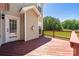 Outdoor deck with wood railing, access to backyard at 6504 Sybil Ct, Indian Trail, NC 28079
