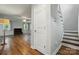 Hallway with staircase to upper level at 8014 Sherington Way, Charlotte, NC 28227