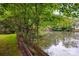 Scenic pond view with trees along the perimeter providing natural privacy and beauty at 8014 Sherington Way, Charlotte, NC 28227