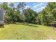 Grassy backyard surrounded by mature trees and foliage at 1103 Oklahoma St, Kannapolis, NC 28083
