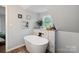 Bright bathroom featuring a standalone tub with modern decor at 1135 Brook Path Trl, Denver, NC 28037