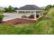 Outdoor pavilion with picnic tables offering a gathering space near the parking and recreation areas at 123 Hanks Bluff Dr, Mooresville, NC 28117