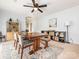 Comfortable dining room with a ceiling fan, furniture, and decorative rug at 1325 Marshville Olive Branch Rd, Marshville, NC 28103