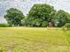 Expansive front yard with mature trees and distant house and red shed in a serene, rural setting at 1325 Marshville Olive Branch Rd, Marshville, NC 28103