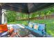 Relaxing gazebo on outdoor deck featuring plush seating and colorful pillows at 1643 Essex Hall Dr, Rock Hill, SC 29730