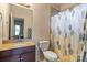 Bathroom with granite countertop and a shower at 1974 Glen Manor Ct, Lincolnton, NC 28092
