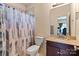 Bathroom with granite countertop and a shower at 1974 Glen Manor Ct, Lincolnton, NC 28092