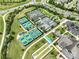 Aerial view of tennis courts and recreational amenities at this community at 2329 Delaney Dr, Fort Mill, SC 29715