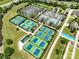 Overhead shot showcasing the community's well-maintained tennis and bocce ball courts at 2329 Delaney Dr, Fort Mill, SC 29715