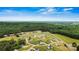 A high aerial view displays homes spread throughout a lush, green landscape, accented by blue skies, illustrating a tranquil neighborhood at 3645 Kimber Ln, Sherrills Ford, NC 28673
